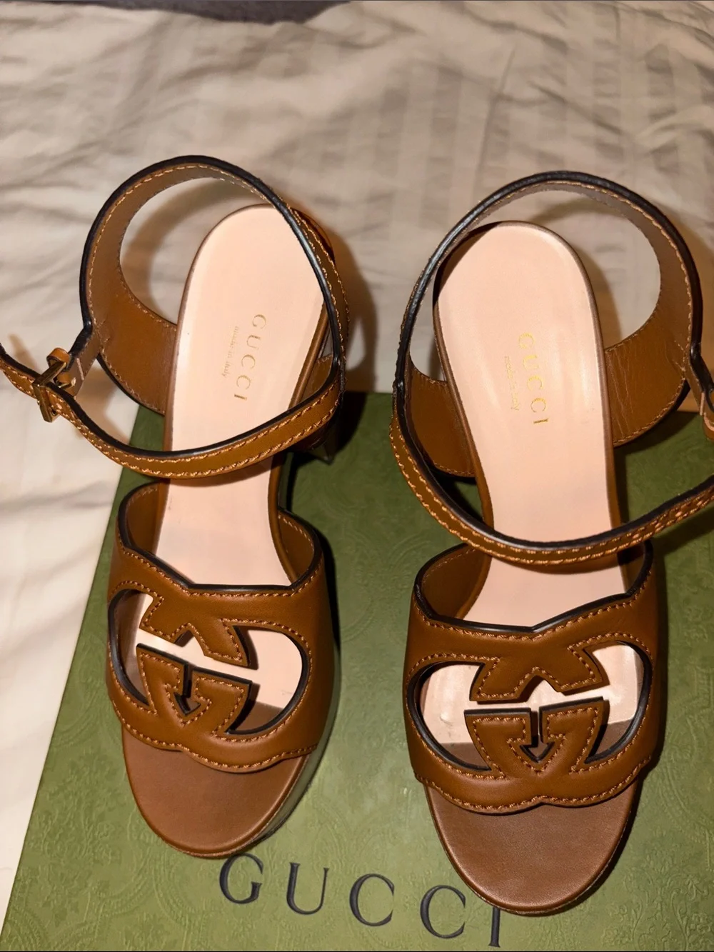 - AUTHENTIC- Gucci Interlocking G High SandalsCode 730022S550